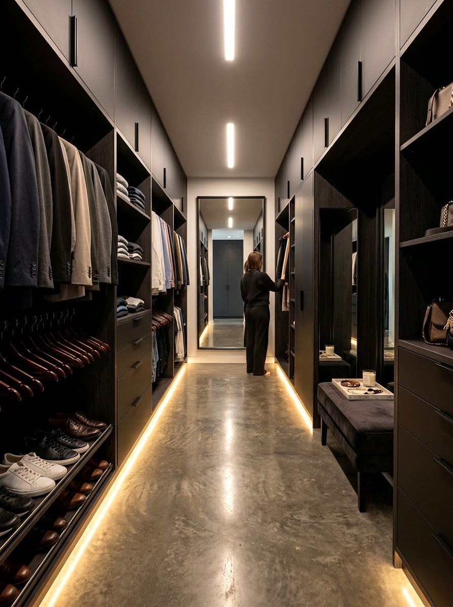Toe kick lighting for closet - 30 closet lighting ideas