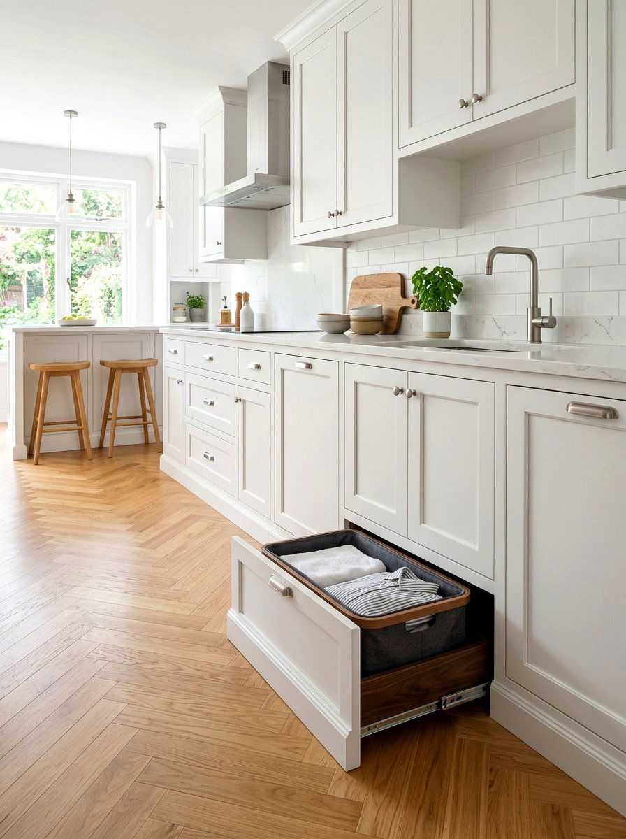 Toekick Laundry Drawer - 30 hidden hamper ideas