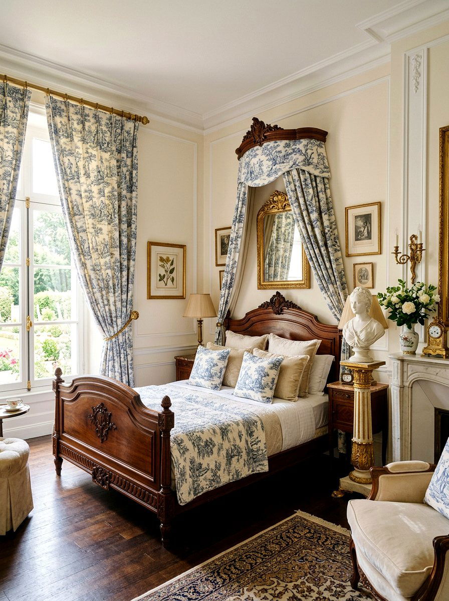 Toile De Jouy Fabric - 30 coquette room decor ideas