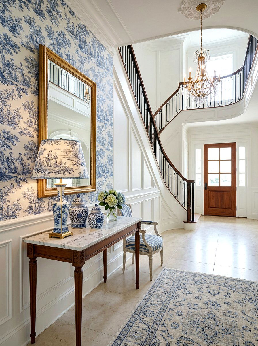 Toile De Jouy Lampshade - 30 frilly lampshade ideas