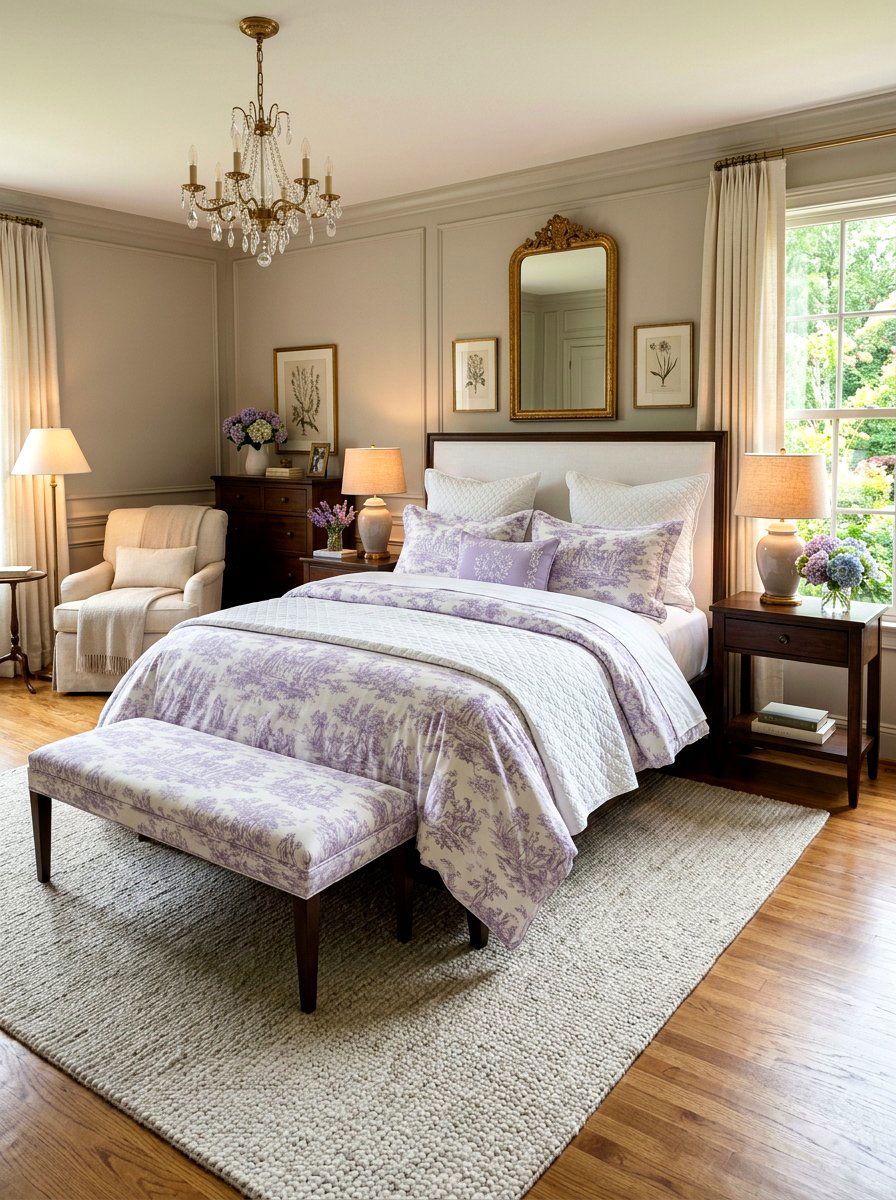 Toile bedding master suite - 30 toile decor ideas