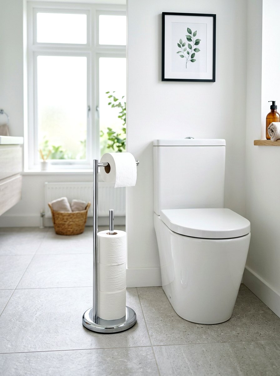 Toilet Paper Floor Stand Bathroom - 30 small rental bathroom ideas