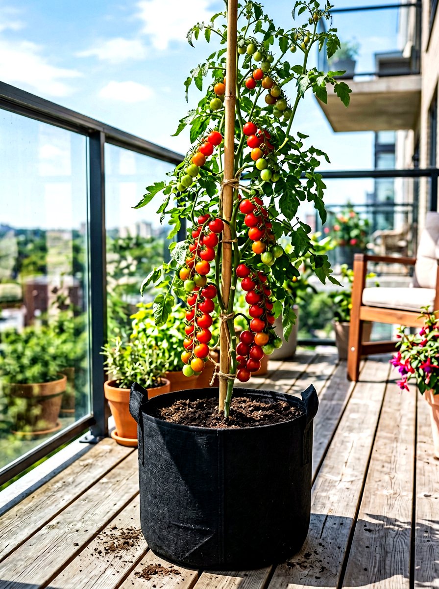 Tomato Grow Bag - 30 balcony container garden ideas