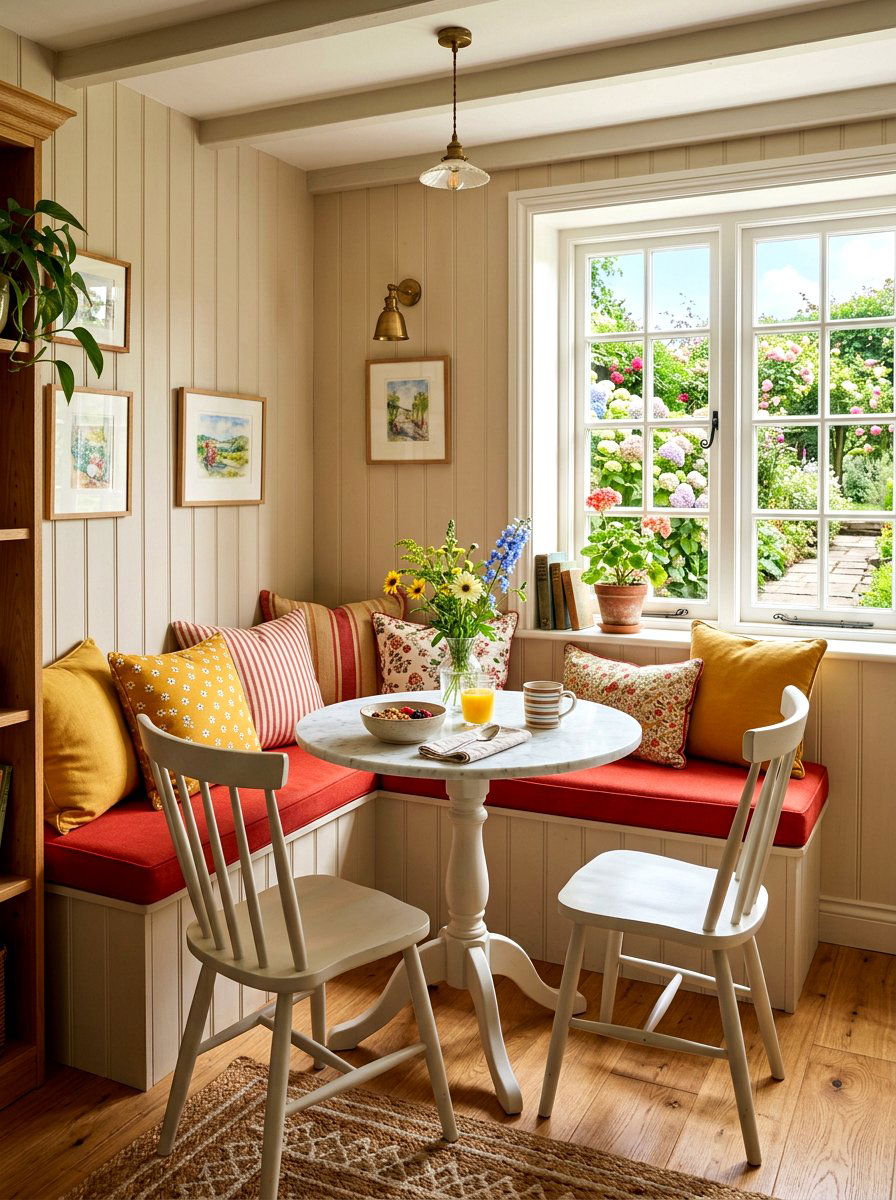Tomato Red Breakfast Nook - 30 tomato red kitchen ideas