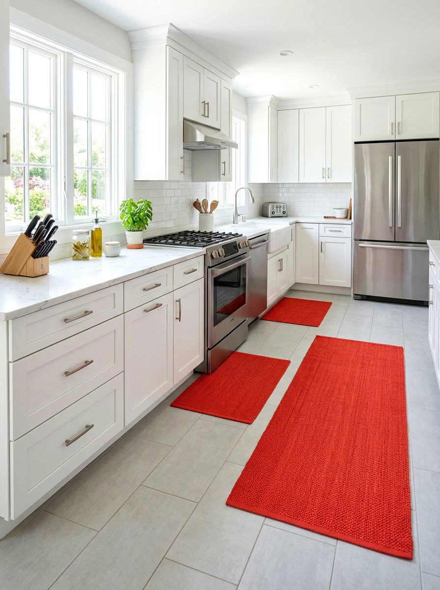 Tomato Red Kitchen Rugs - 30 tomato red kitchen ideas