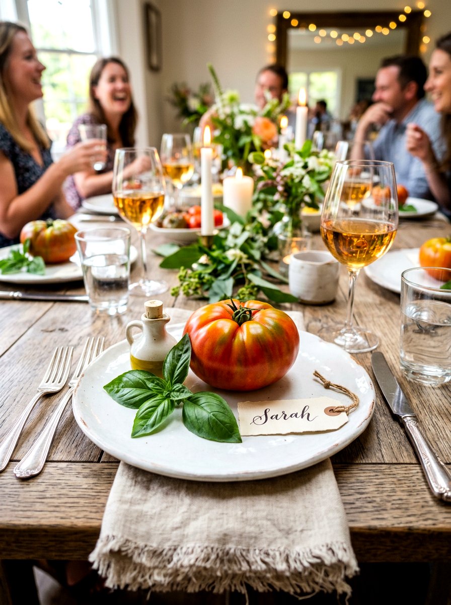 Tomato place setting idea - 30 tomato tablescape ideas