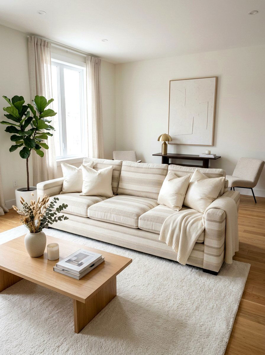 Tonal Striped Sofa - 30 striped sofa ideas