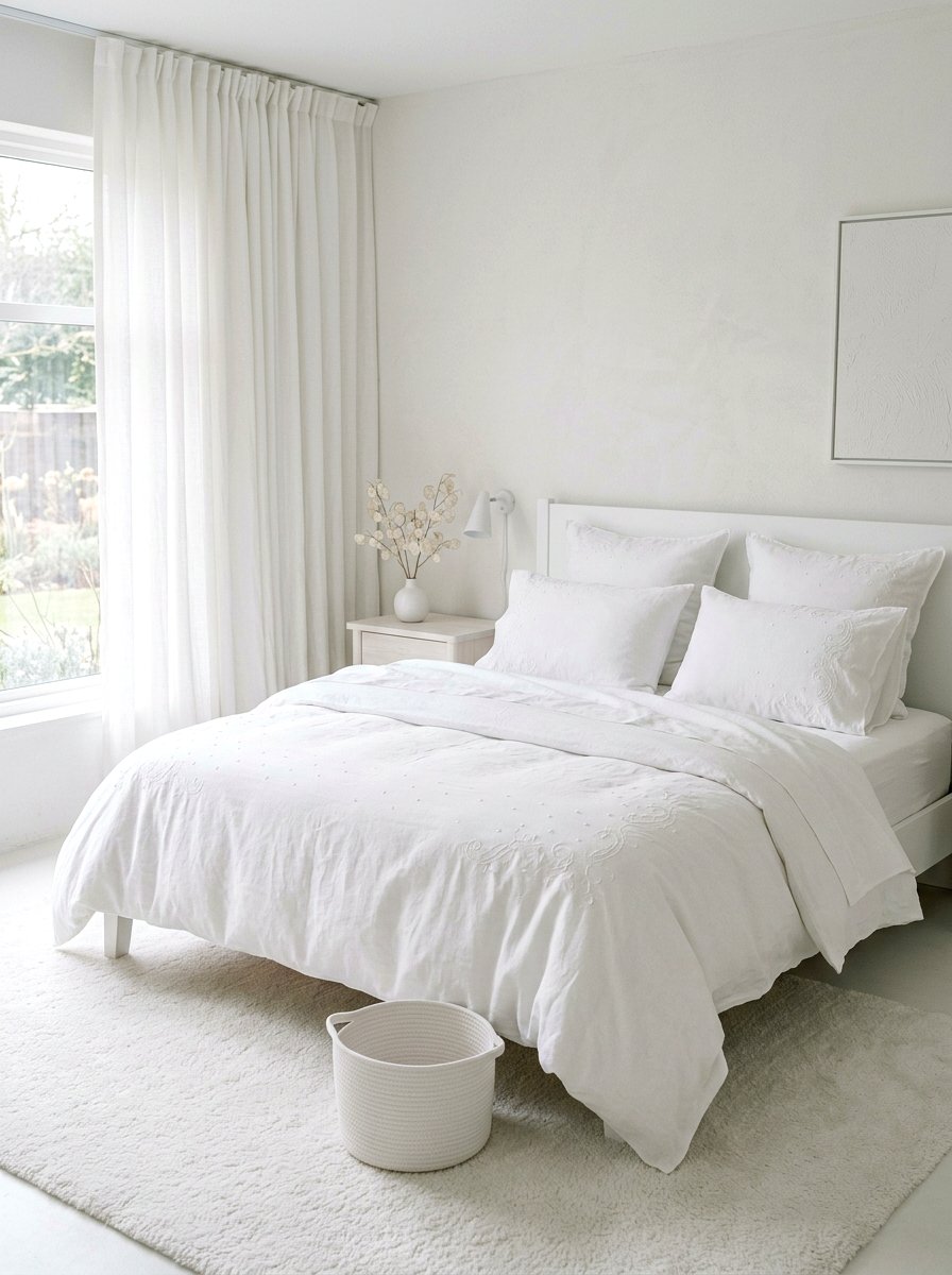 Tonal white linens - 30 embroidered bedding ideas