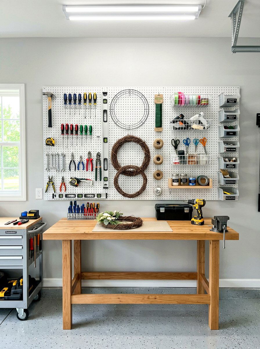 Tool And Prop Pegboard - 30 organizing seasonal decor ideas
