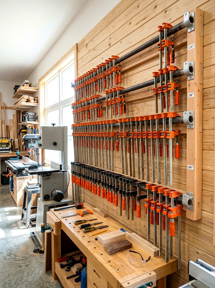 Tool Clamp Wall Rack - 30 tool wall ideas
