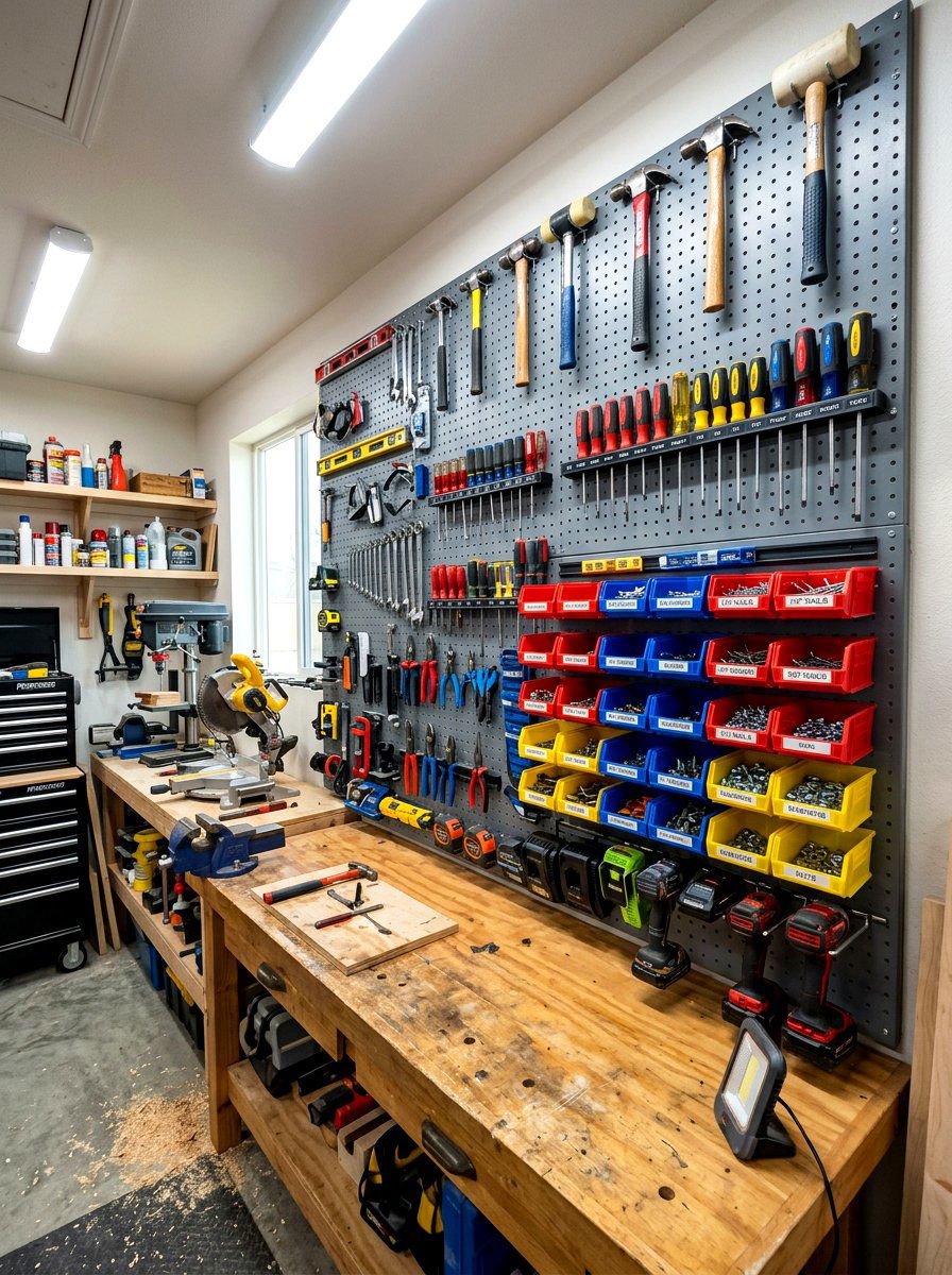 Tool Storage Wall - 30 small utility nook ideas
