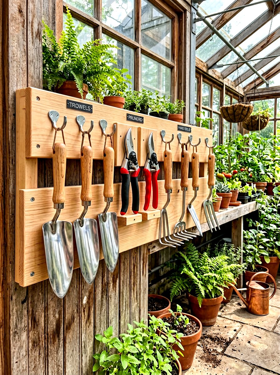 Tool organizer - 30 greenhouse storage ideas