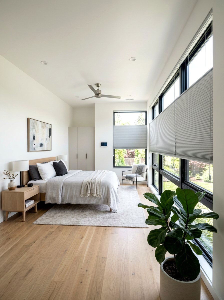 Top Down Bottom Up Smart Shades Bedroom - 30 smart shade bedroom ideas