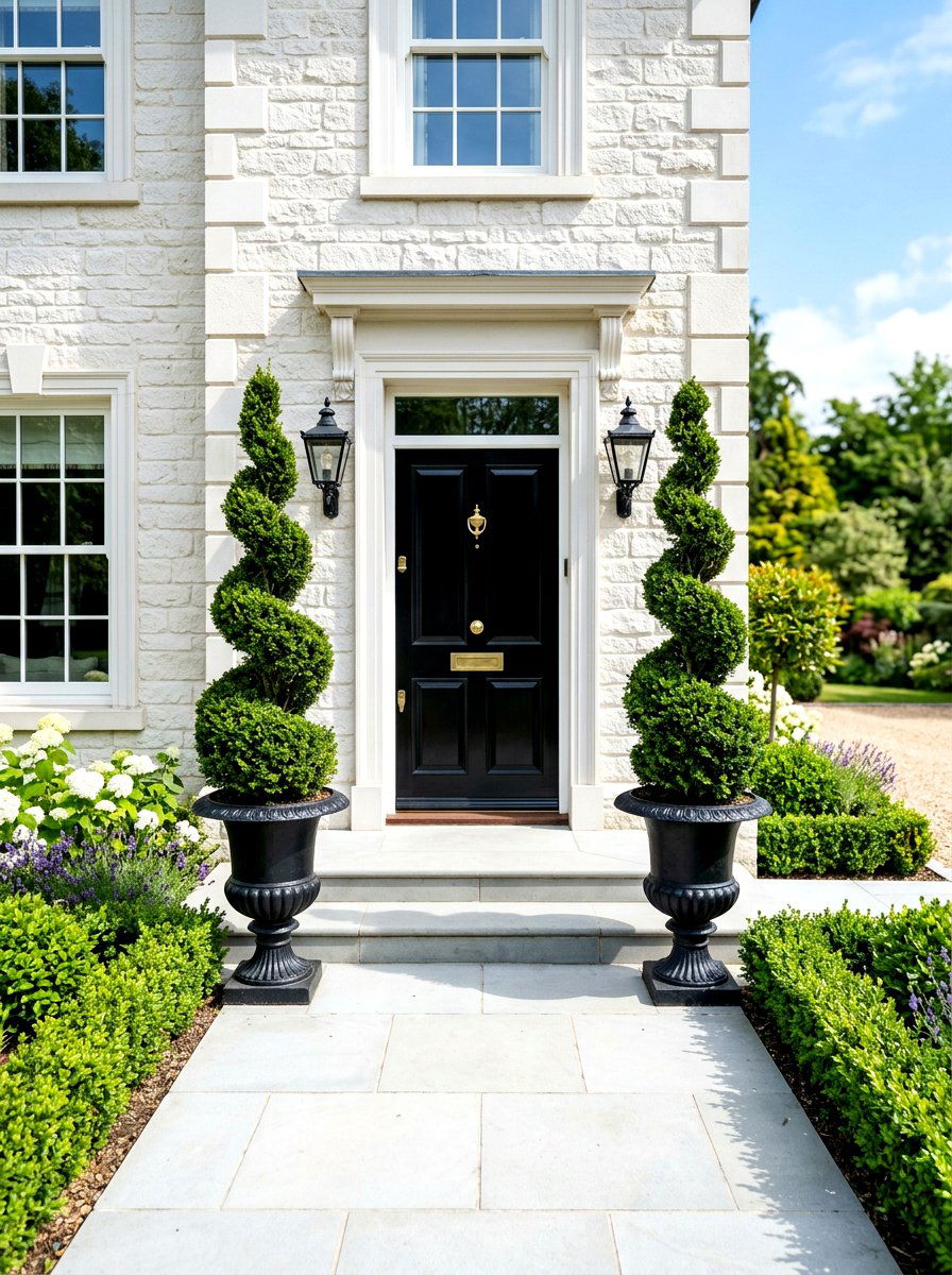 Topiary Trees For Front Entry - 30 townhouse stoop ideas