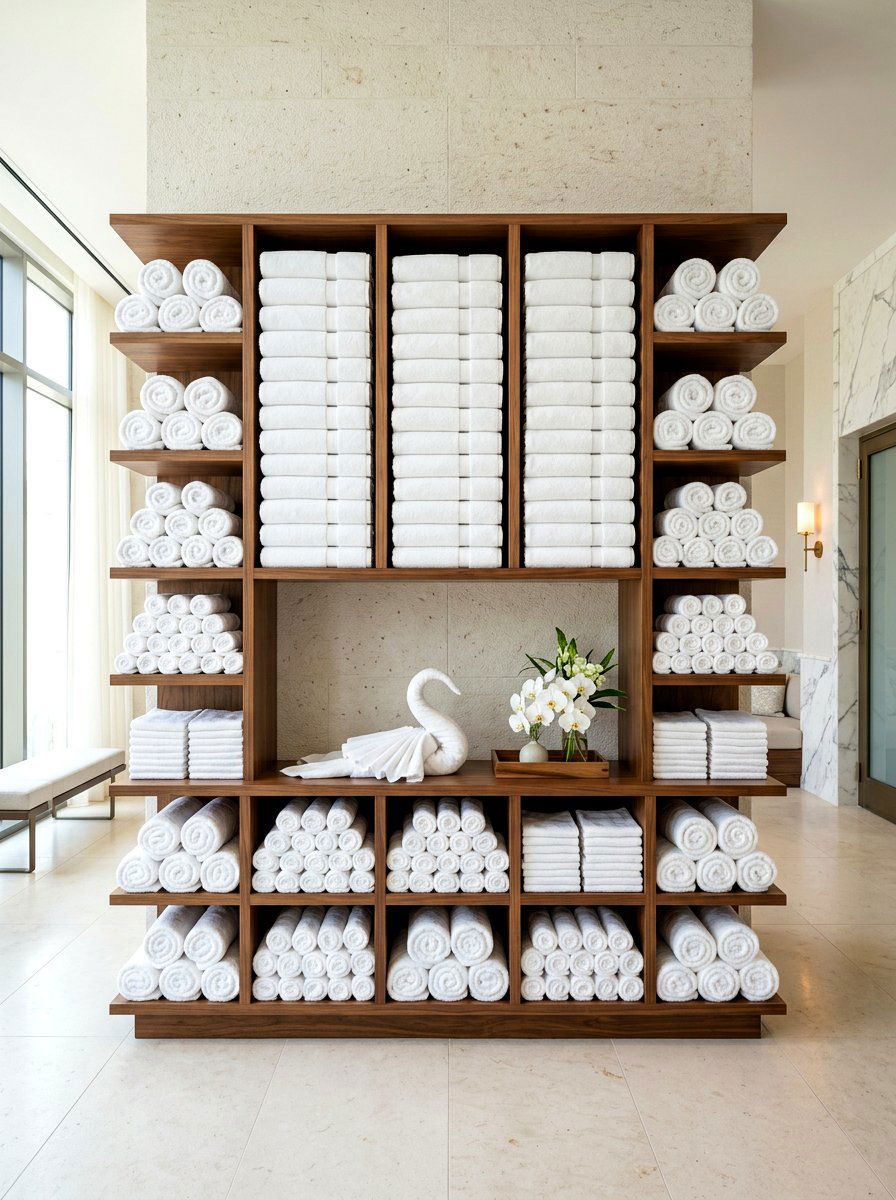 Towel Folding Style - 30 linen closet ideas