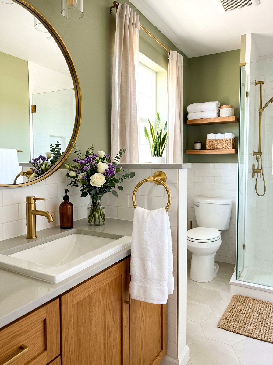 Towel ring for guest bathroom vanity - 30 towel ring placement ideas