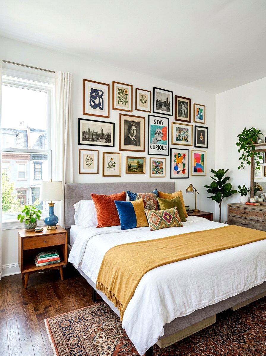 Townhouse Bedroom Gallery Wall - 30 townhouse style bedroom ideas