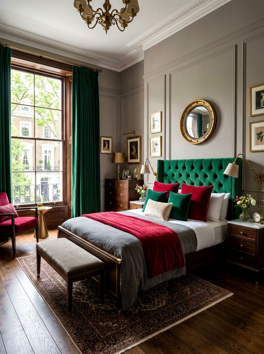 Townhouse Bedroom Velvet Decor - 30 townhouse style bedroom ideas
