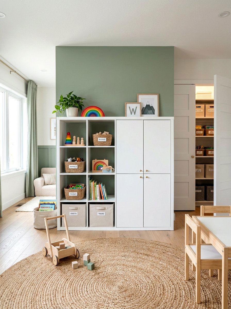 Toy Rotation Shelf - 30 toy library playroom ideas