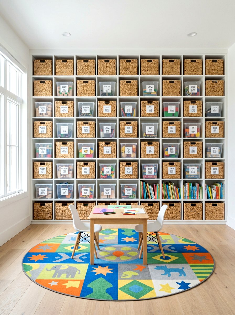 Toy Storage Solution - 30 basement playroom ideas