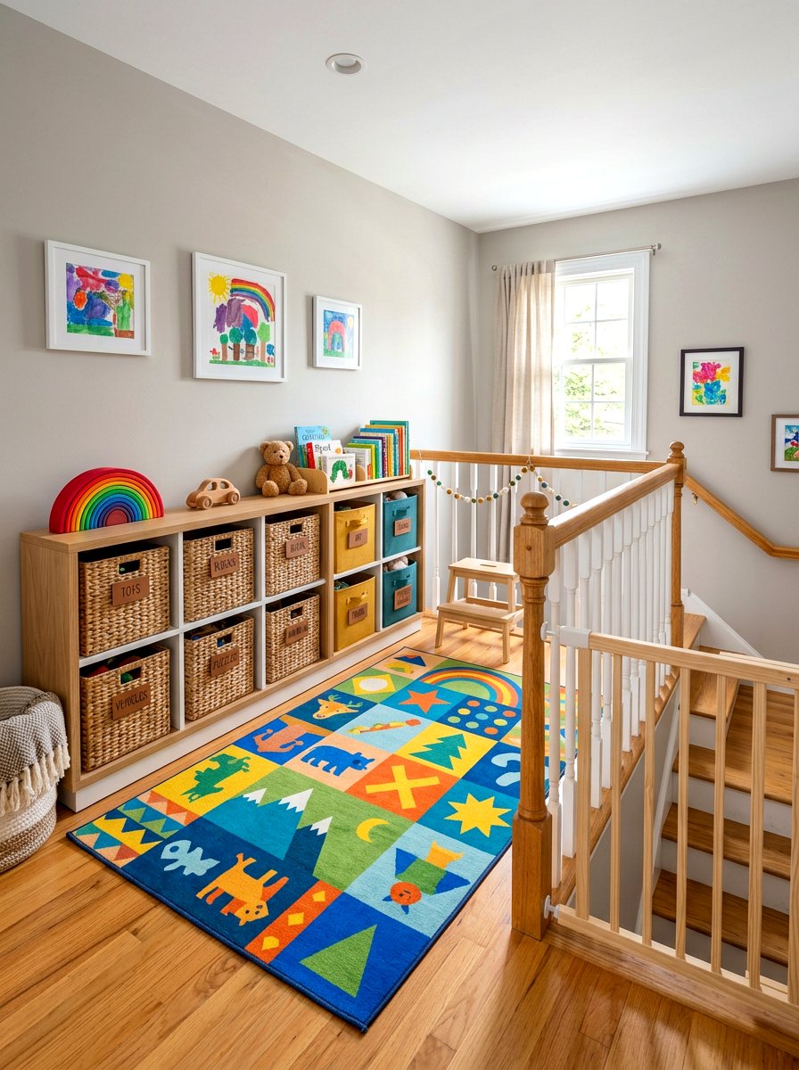 Toy Storage Stair Landing - 30 stair landing ideas