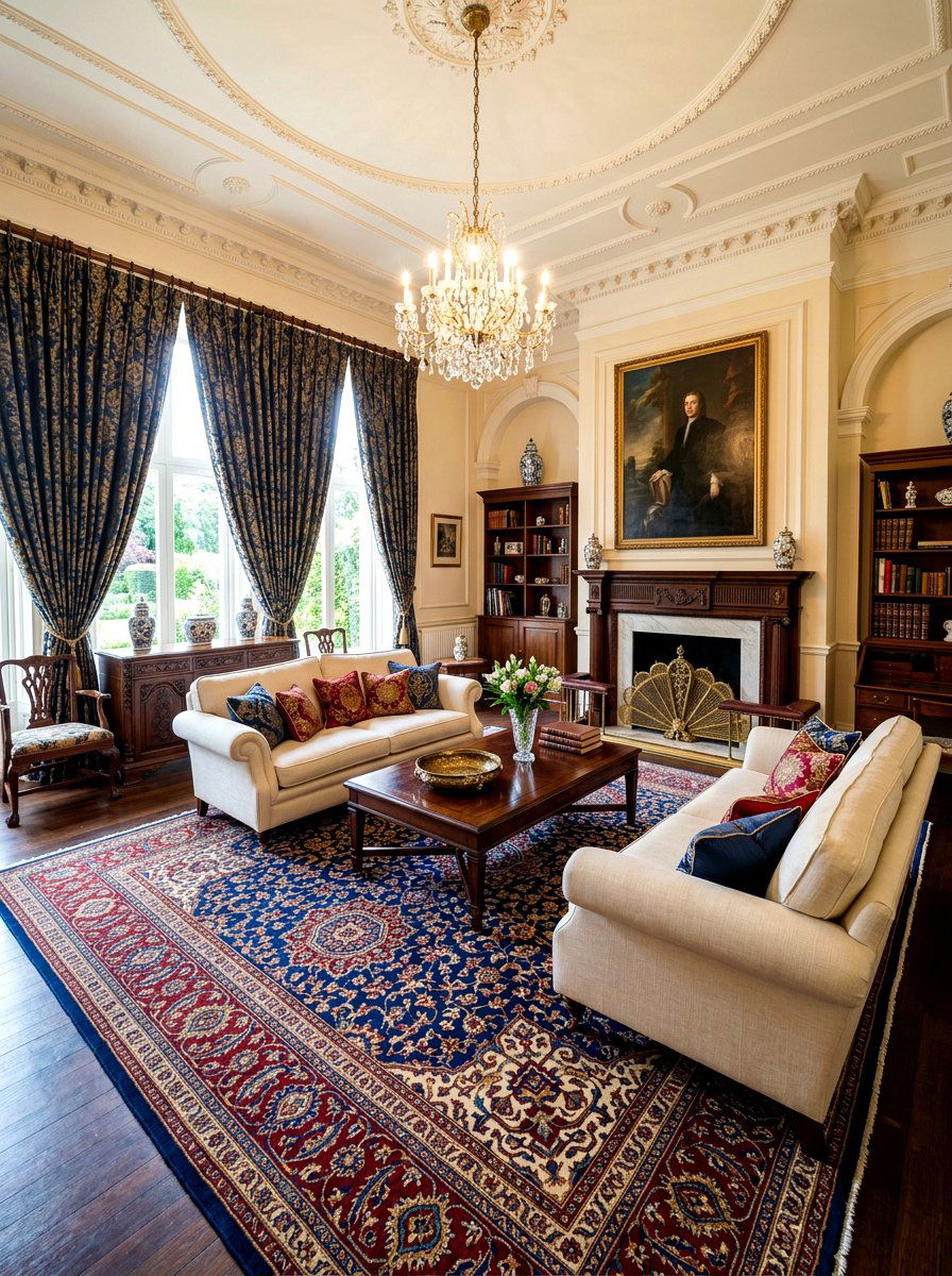 Traditional Area Rug - 30 renter friendly old money decor ideas