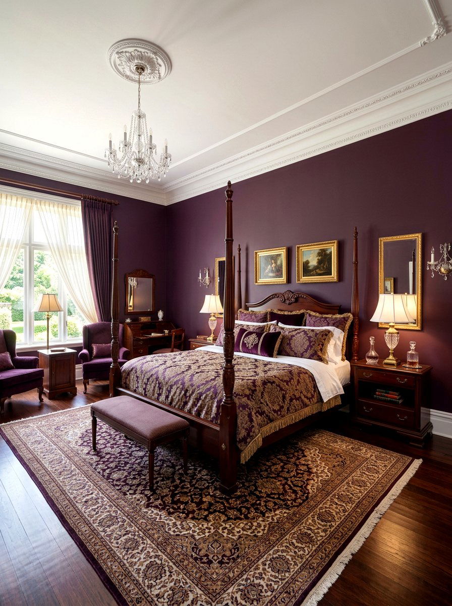 Traditional Aubergine Bedroom - 30 aubergine bedroom ideas