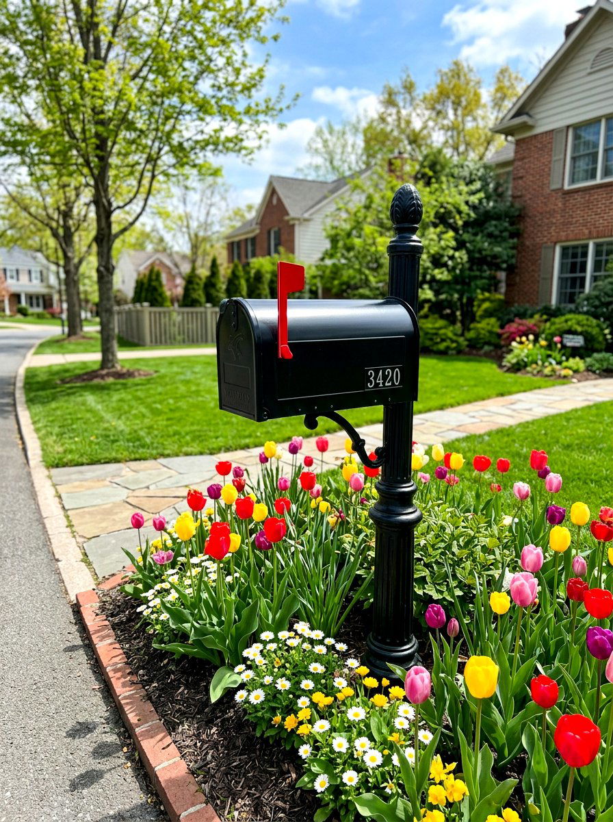 Traditional Black Post Mailbox - 30 statement mailbox ideas aesthetic