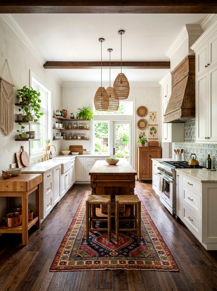 Traditional Boho Kitchen - 30 boho kitchen ideas