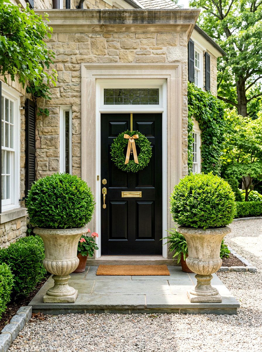 Traditional Boxwood Decor - 30 winter front porch ideas