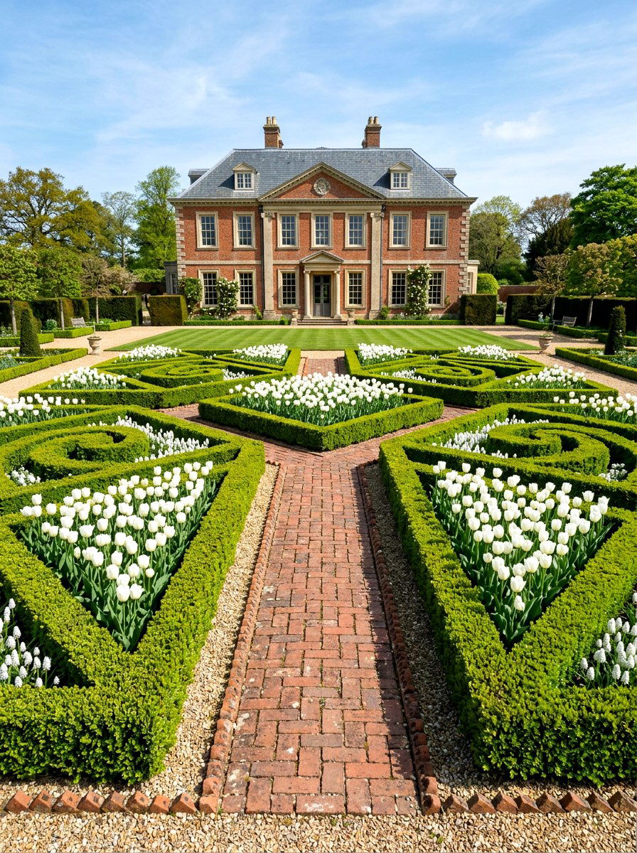 Traditional Boxwood Garden - 30 front yard ideas
