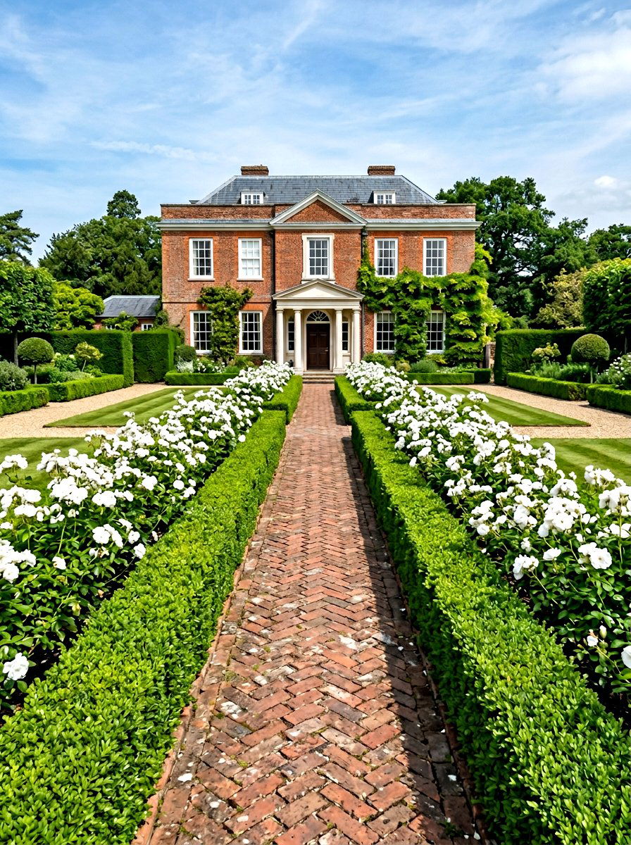 Traditional Boxwood Hedge - 30 front garden ideas