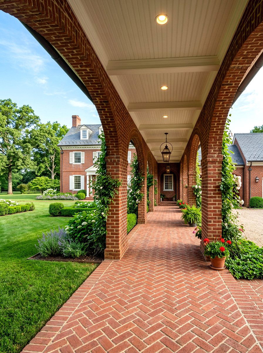 Traditional Brick Breezeway - 30 breezeway exterior ideas aesthetic
