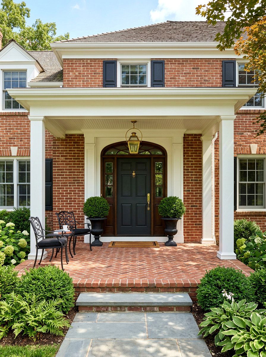 Traditional Brick Front Porch - 30 cozy front porch ideas