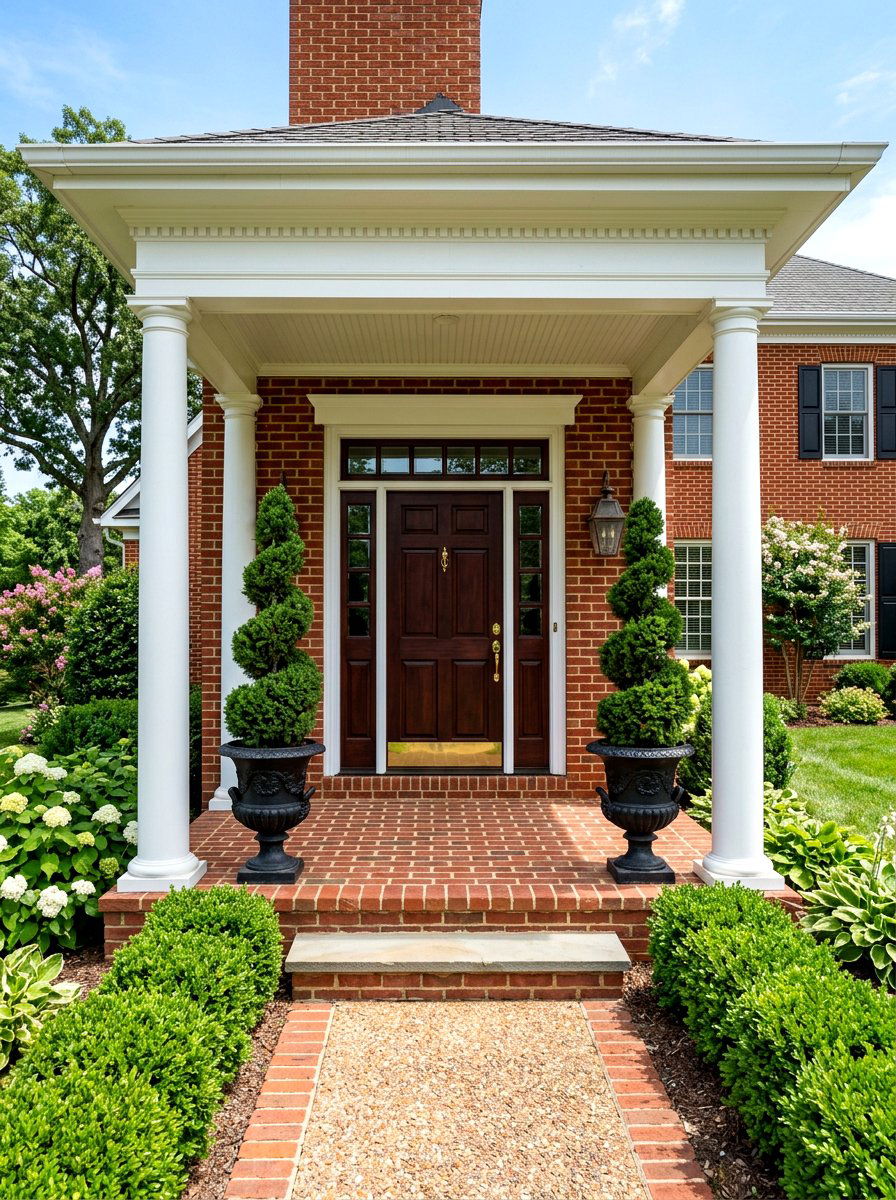 Traditional Brick Front Porch - 30 covered front porch ideas