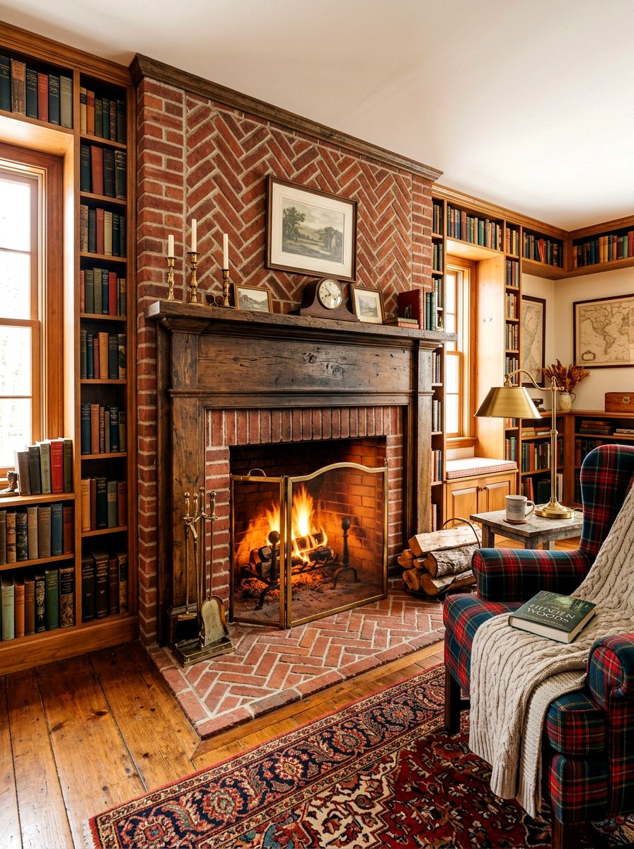 Traditional Brick Hearth - 30 basement fireplace ideas