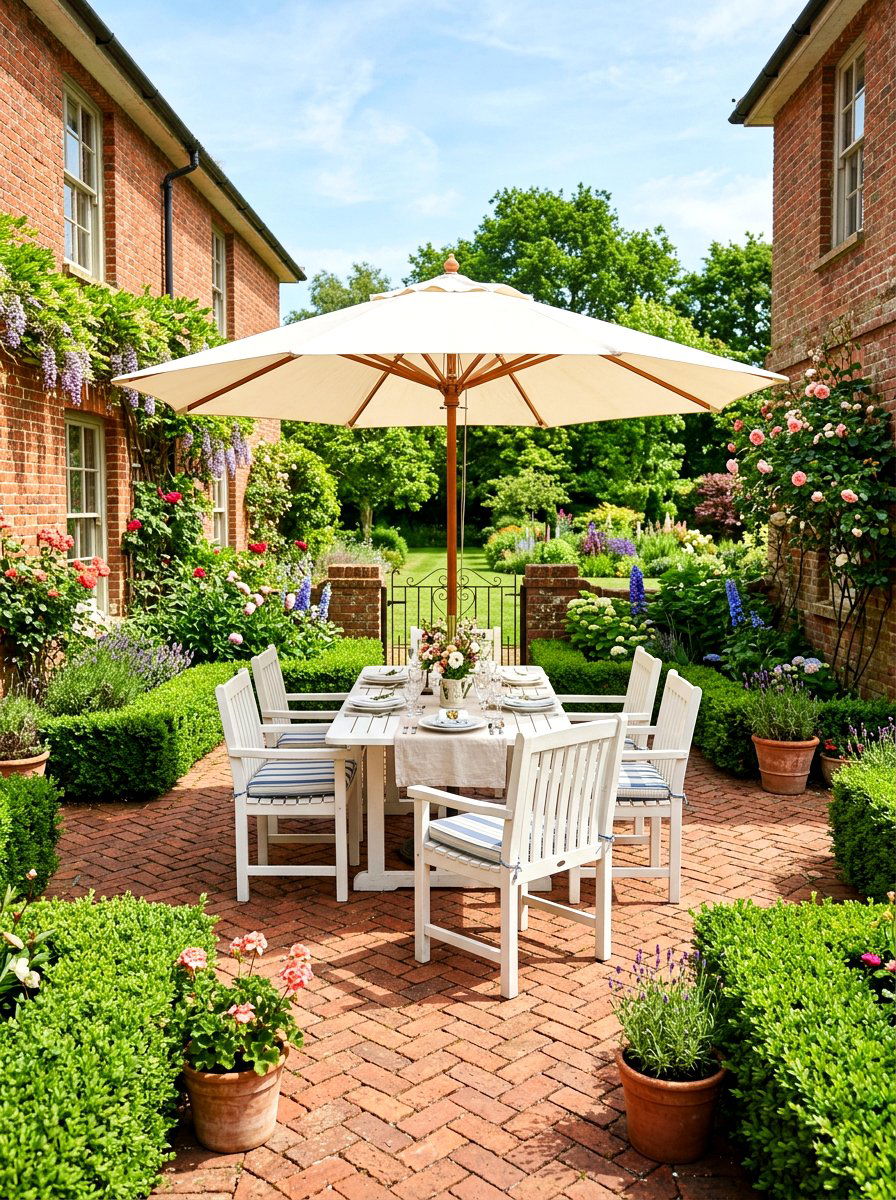 Traditional Brick Patio - 30 outdoor breakfast nook ideas