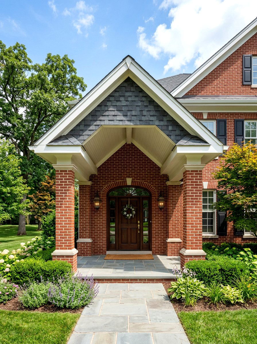 Traditional Brick Portico - 30 covered patio ideas
