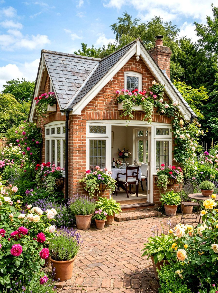 Traditional Brick Summerhouse - 30 outdoor garden room ideas