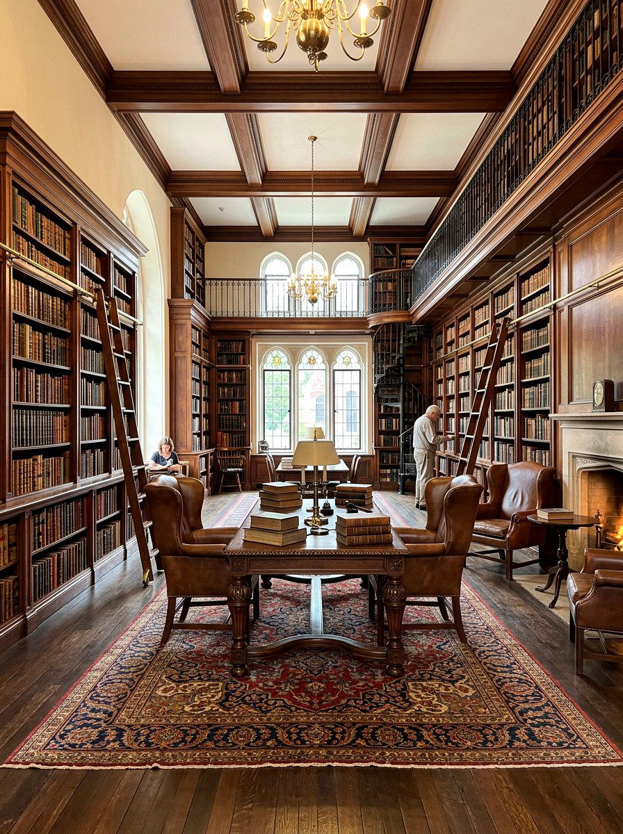 Traditional Brown Library - 30 brown room decor ideas
