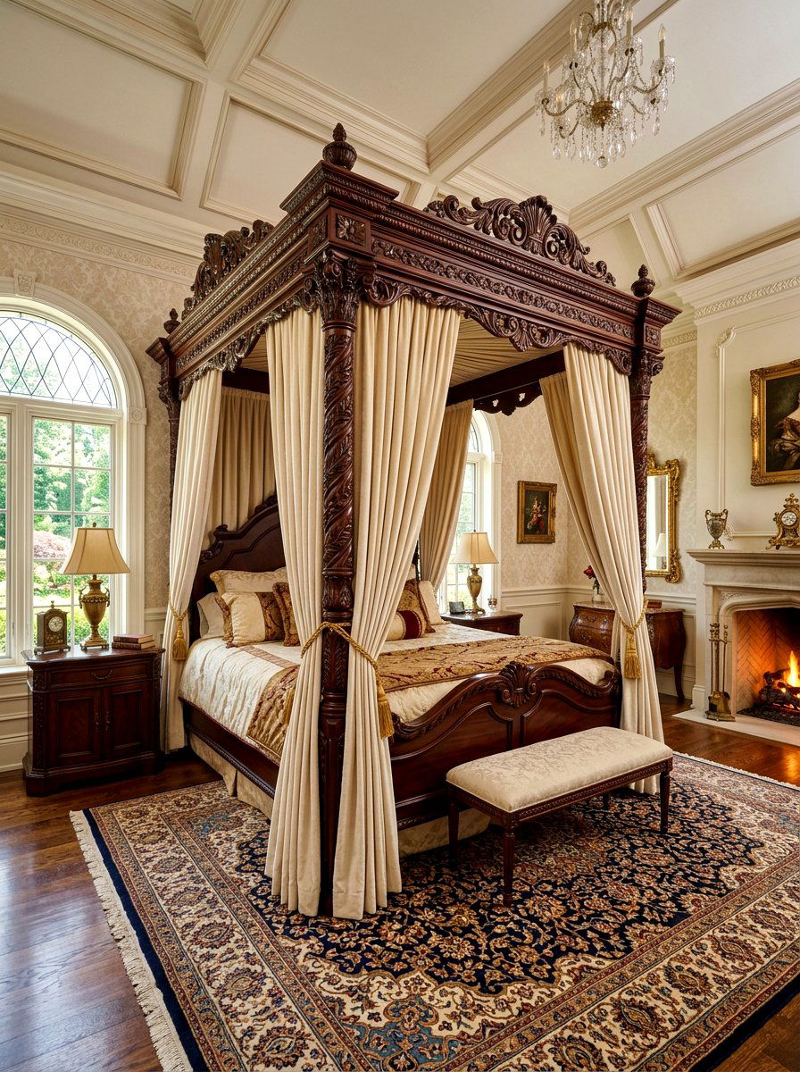 Traditional Carved Canopy Bed - 30 statement canopy bed bedroom ideas