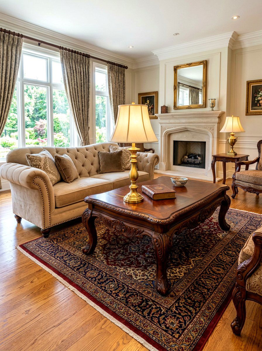Traditional Carved Wood Table - 30 sofa table ideas