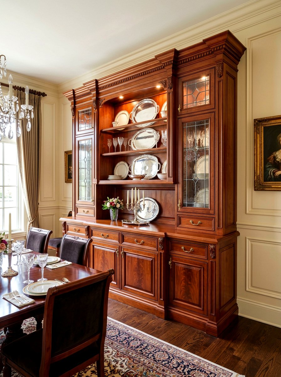 Traditional Cherry Wood Hutch - 30 kitchen hutch ideas