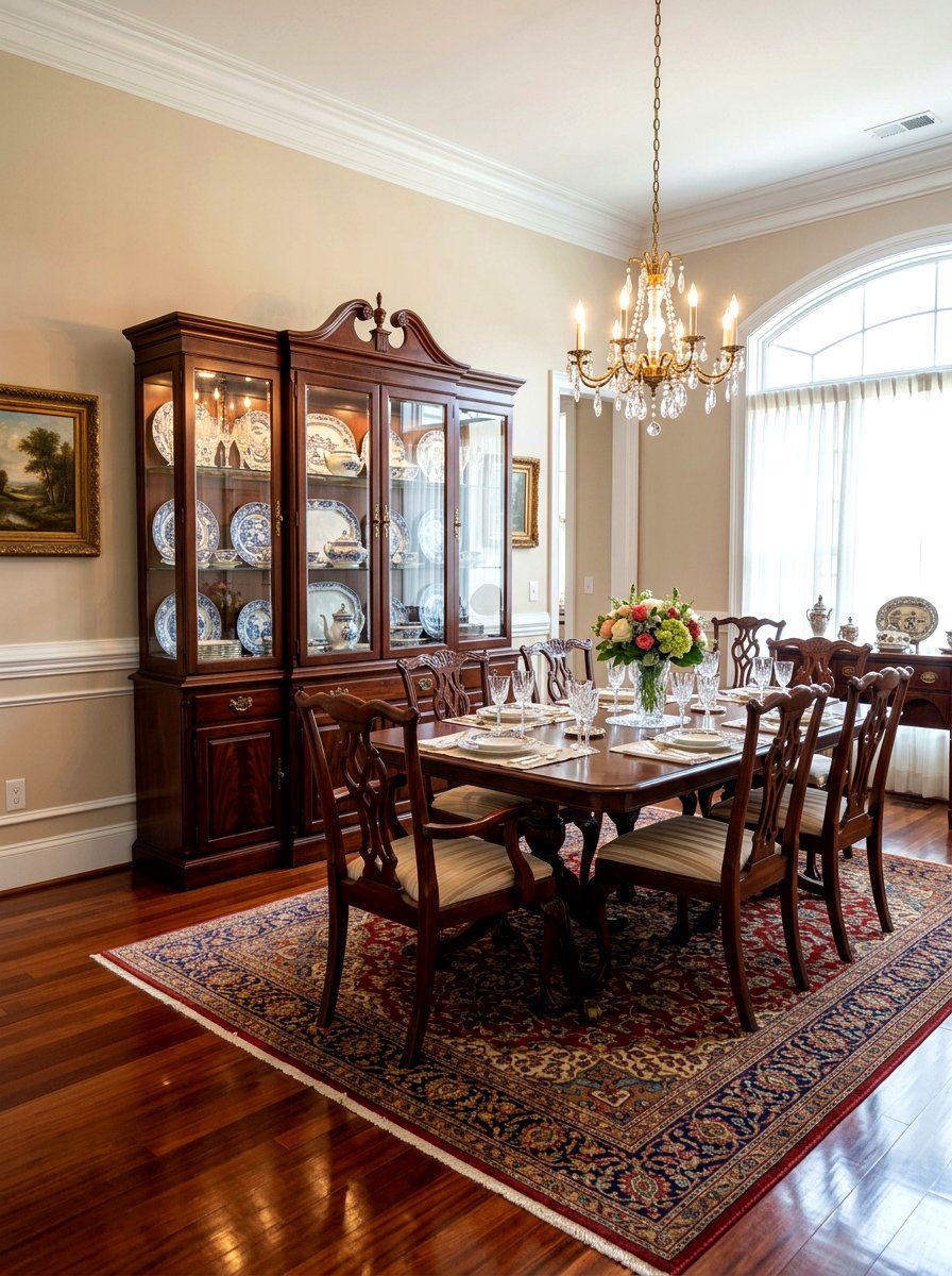 Traditional China Cabinet - 30 warm traditional dining room ideas