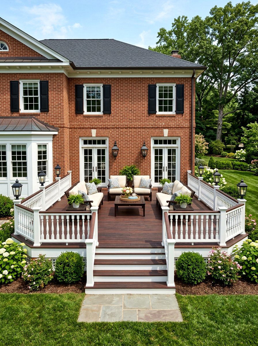 Traditional Colonial Attached Deck - 30 attached deck ideas