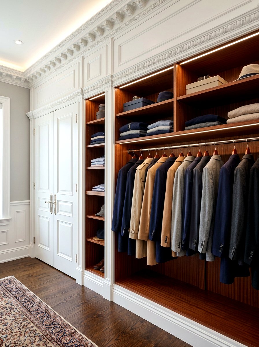 Traditional Crown Molding Closet - 30 coat closet organization ideas