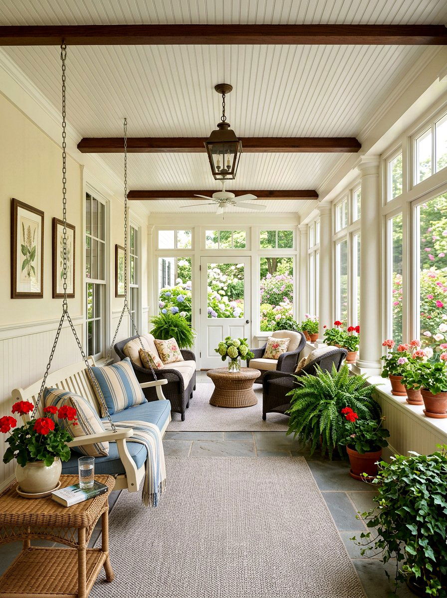 Traditional Enclosed Patio Porch - 30 enclosed patio garden ideas