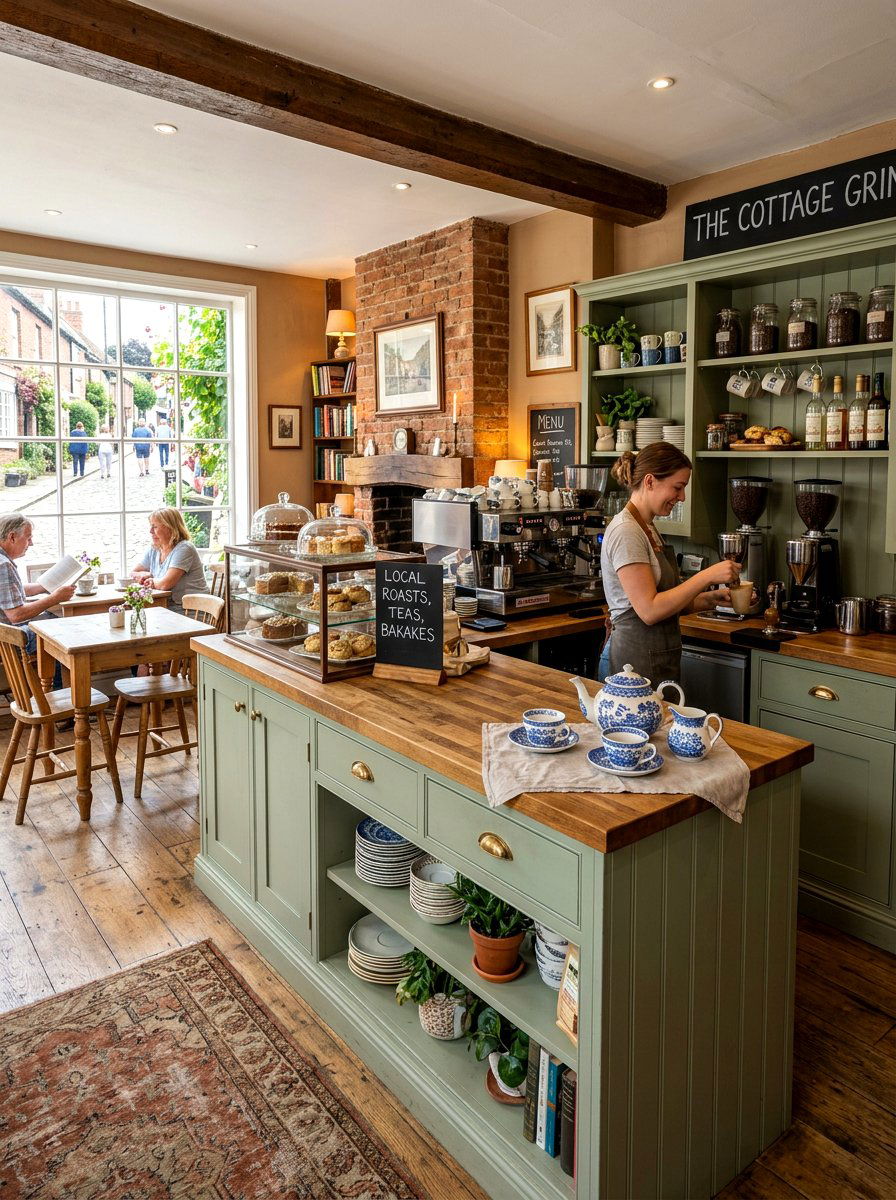 Traditional English Coffee Bar - 30 coffeehouse kitchen corner ideas