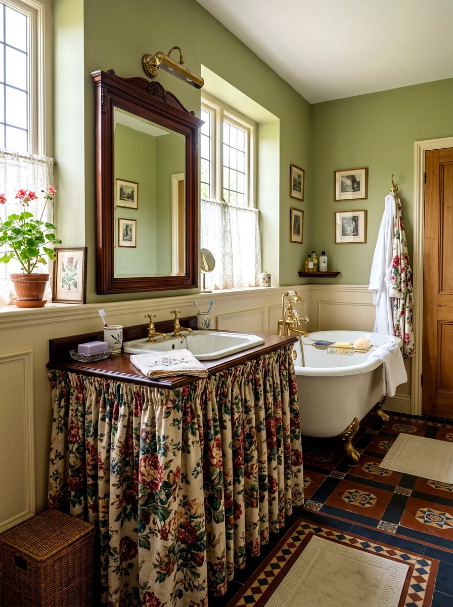 Traditional English Country Vanity - 30 skirted vanity ideas
