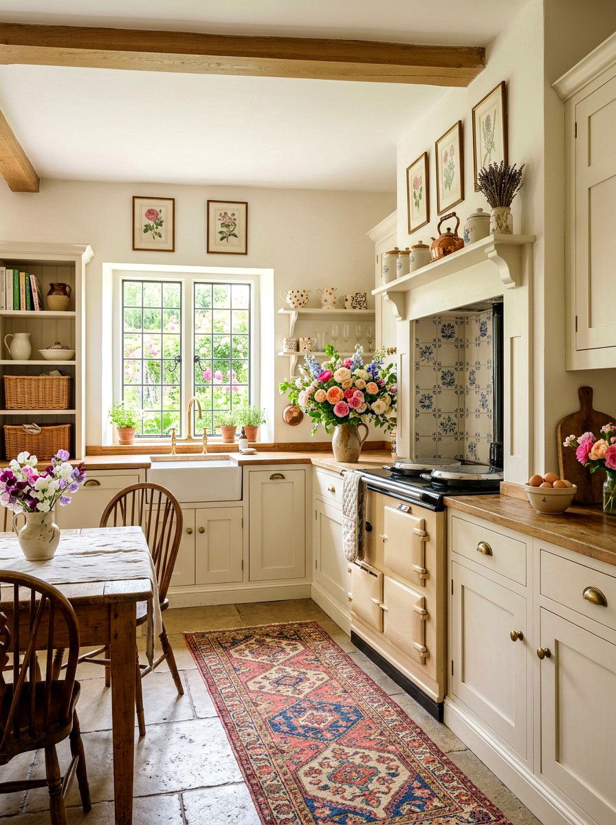 Traditional English Flower Kitchen - 30 flower market kitchen ideas